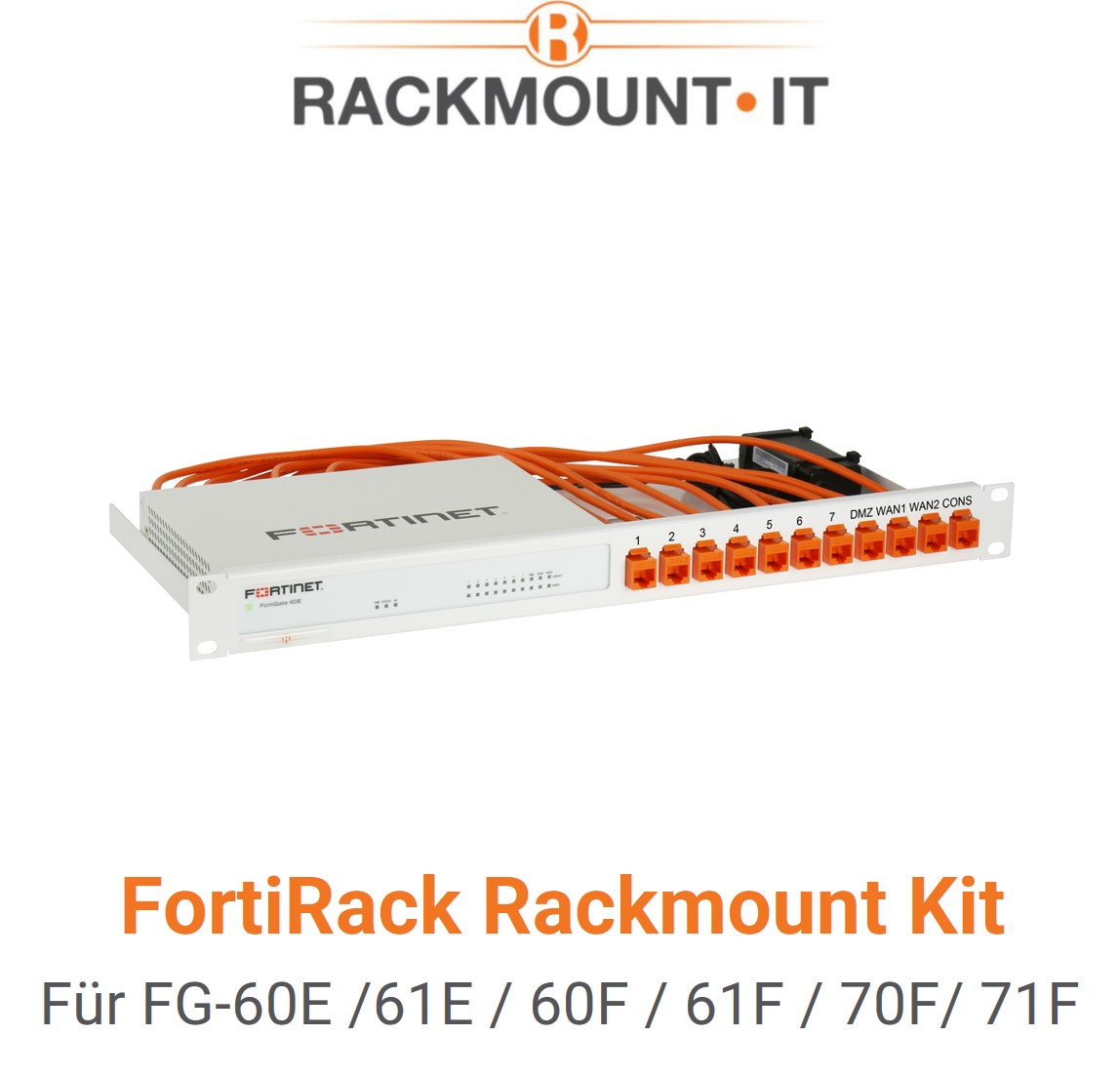 Rack Mount IT Kit für Fortinet FortiGate 60E / 61E / 60F / 61F / 70F / 71F